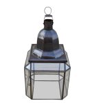 Lanterne Lampe landeco 24x24x50 oxideret messing  silver